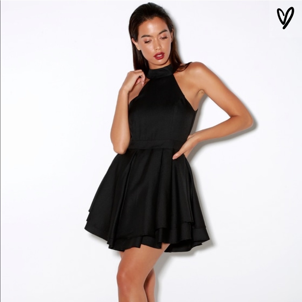 Lulus Dress Rehearsal Black Skater Dress